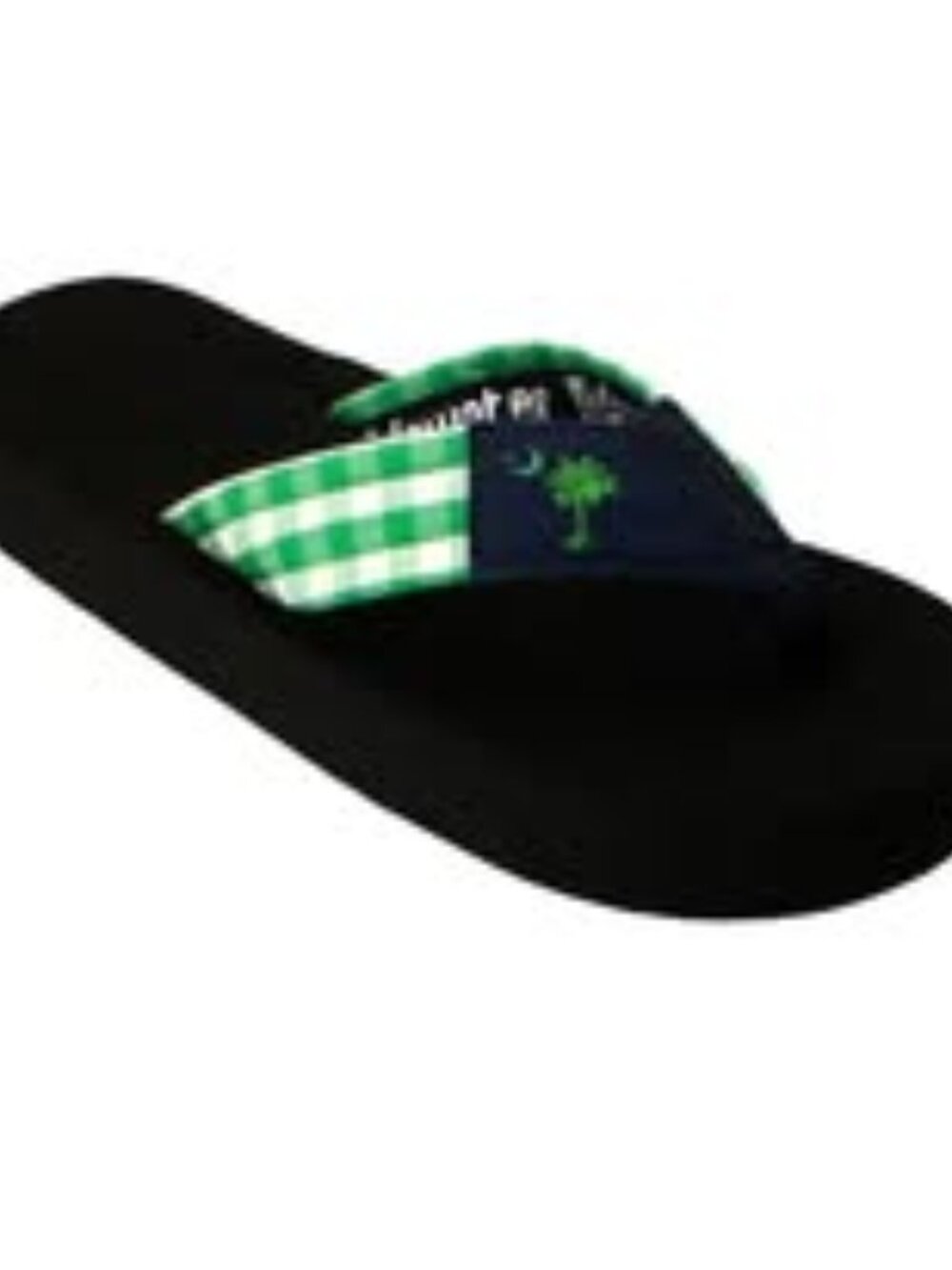 Green Palmetto Plaid Flip Flops